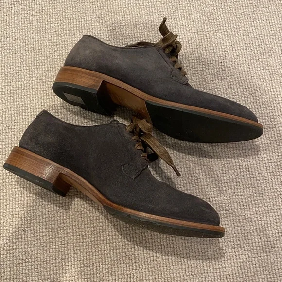 Brunello Cucinelli Dark Gray Suede Oxfords, sz 5.5 - Picture 7 of 11
